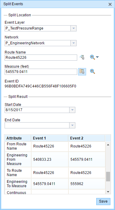 Splitting events process flow